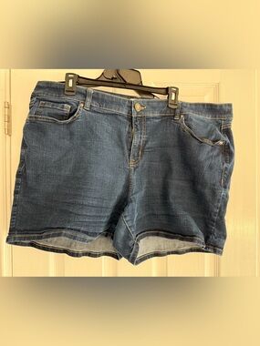 Lane Bryant Dark Blue Denim Jean Shorts